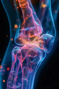 A close-up of a vibrant, healthy knee joint, symbolizing successful orthopedic treatment and mobility